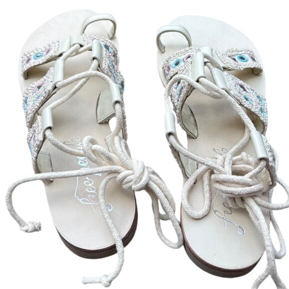 Free People NEW IN BOX Mantra Mirror Sandal Lace Up Size 37 - Picture 6 of 10
